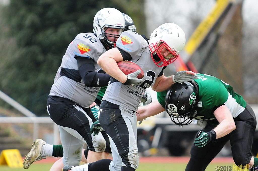 		Rheine Raptors vs. Mnchengladbach Wolfpack  - 13.04.2013 Rheine Raptors vs. Mönchengladbach Wolfpack (20:20) 