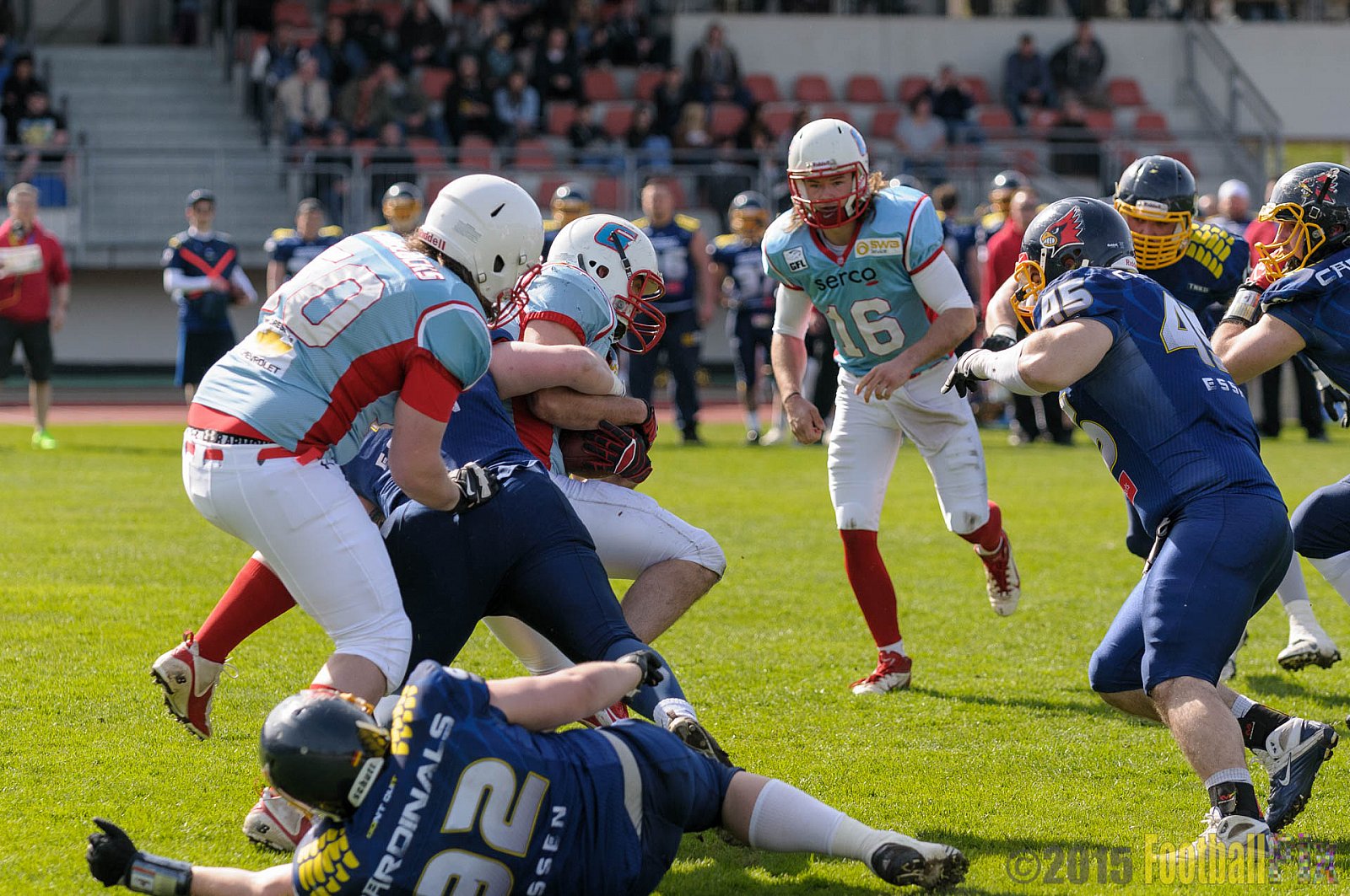Essen Assindia Cardinals vs. Bonn Gamecocks - 12.04.2015 Preseason Game Essen Assindia Cardinals vs. Bonn Gamecocks (14:12)