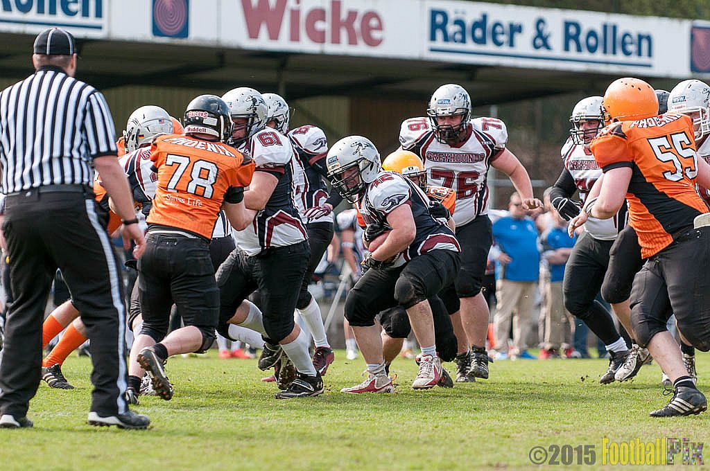 Wuppertal Greyhounds vs. Wipperfürth Phoenix - 01.05.2015 LL West NRW: Wuppertal Greyhounds vs. Wipperfürth Phoenix (72:6)