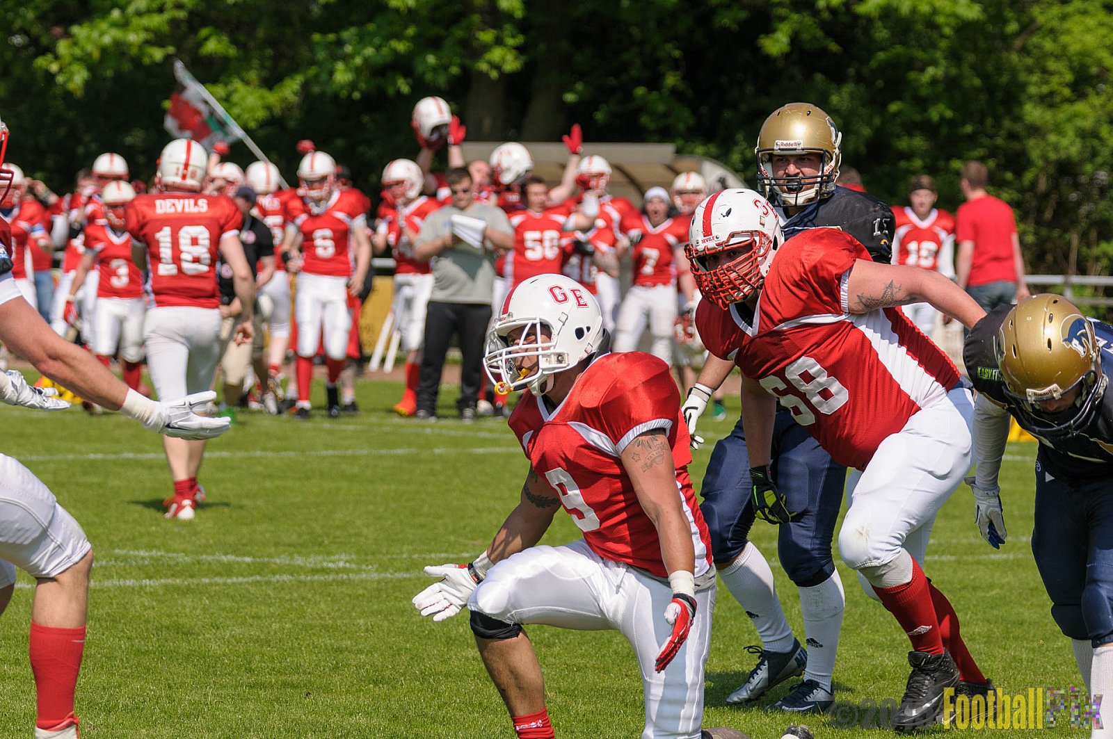 Schiefbahn Riders vs. Gelsenkirchen Devils - 10.05.2015 OL NRW: Schiefbahn Riders vs. Gelsenkirchen Devils (7:14)