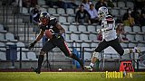 GFL2 Season 2021 Düsseldorf Panther vs. Hamburg Huskies am 12.06.2021 im Stadion VfL Benrath, Karl-Hohmann-Straße 70, 40597 Düsseldorf, Punkte Endstand 12 : 06.
[Bildnummer: 2021-06-12_0450] - DPantherVsHamburgHuskies
