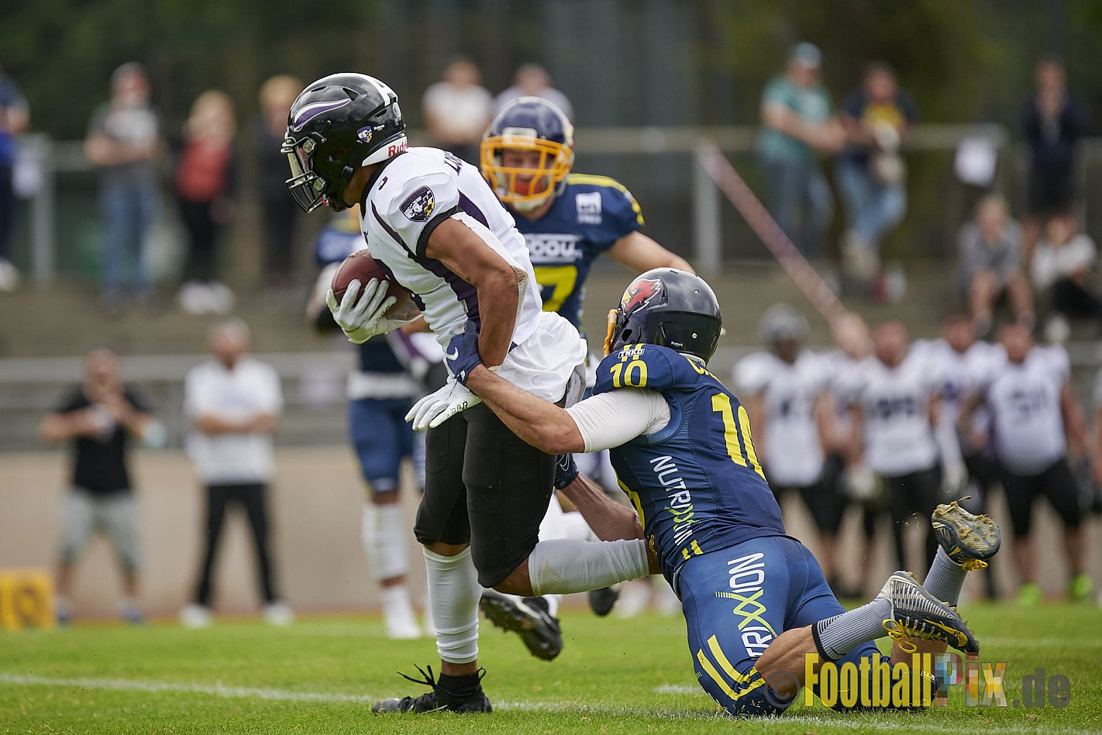 GFL2 Season 2021 Assindia Cardinals vs. Langenfeld Longhorns am 4.07.2021 im Stadion Am Hallo, Hallostraße, 45141 Essen. Endstand des Spiels 28 : 31.
[Bildnummer: 2021-07-04_0013] - AssindiaCardinalsVsLangenfeldLonghorns