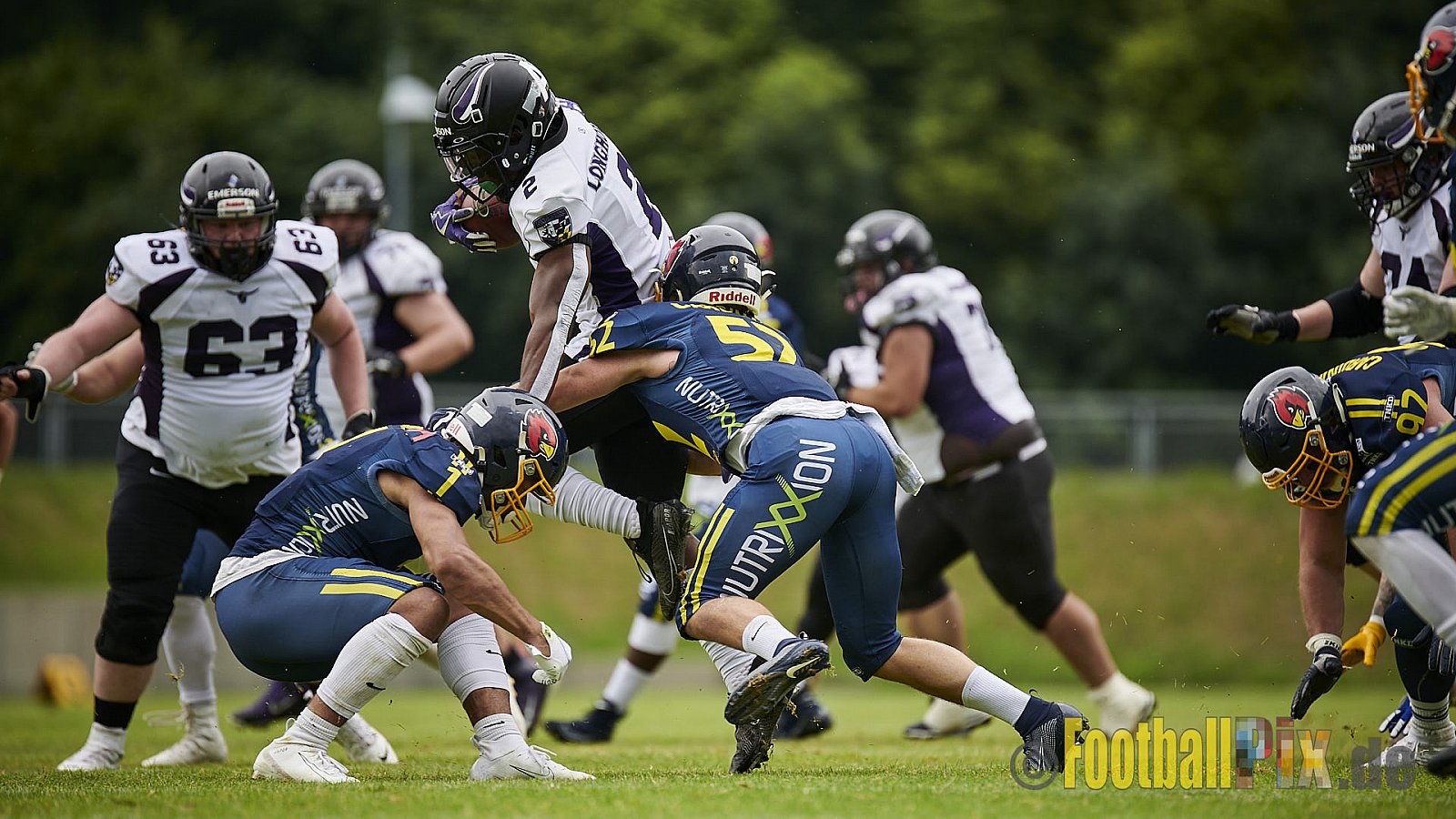 GFL2 Season 2021 Assindia Cardinals vs. Langenfeld Longhorns am 4.07.2021 im Stadion Am Hallo, Hallostraße, 45141 Essen. Endstand des Spiels 28 : 31.
[Bildnummer: 2021-07-04_0046] - AssindiaCardinalsVsLangenfeldLonghorns