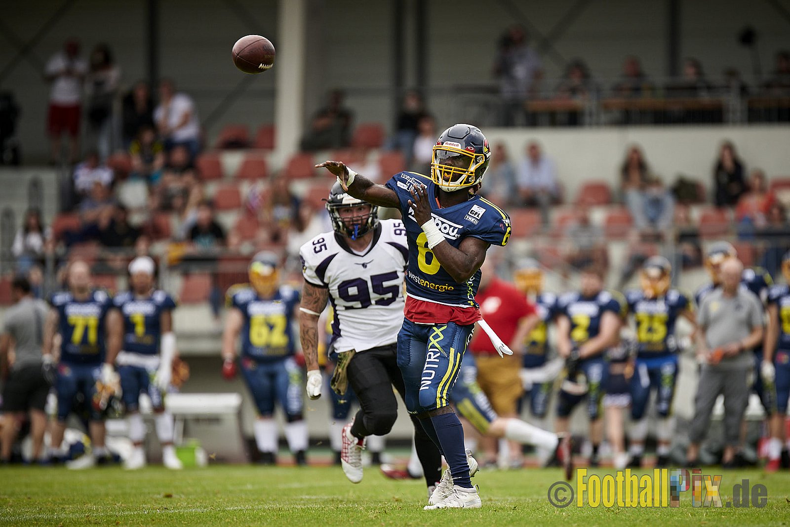 GFL2 Season 2021 Assindia Cardinals vs. Langenfeld Longhorns am 4.07.2021 im Stadion Am Hallo, Hallostraße, 45141 Essen. Endstand des Spiels 28 : 31.
[Bildnummer: 2021-07-04_0076] - AssindiaCardinalsVsLangenfeldLonghorns