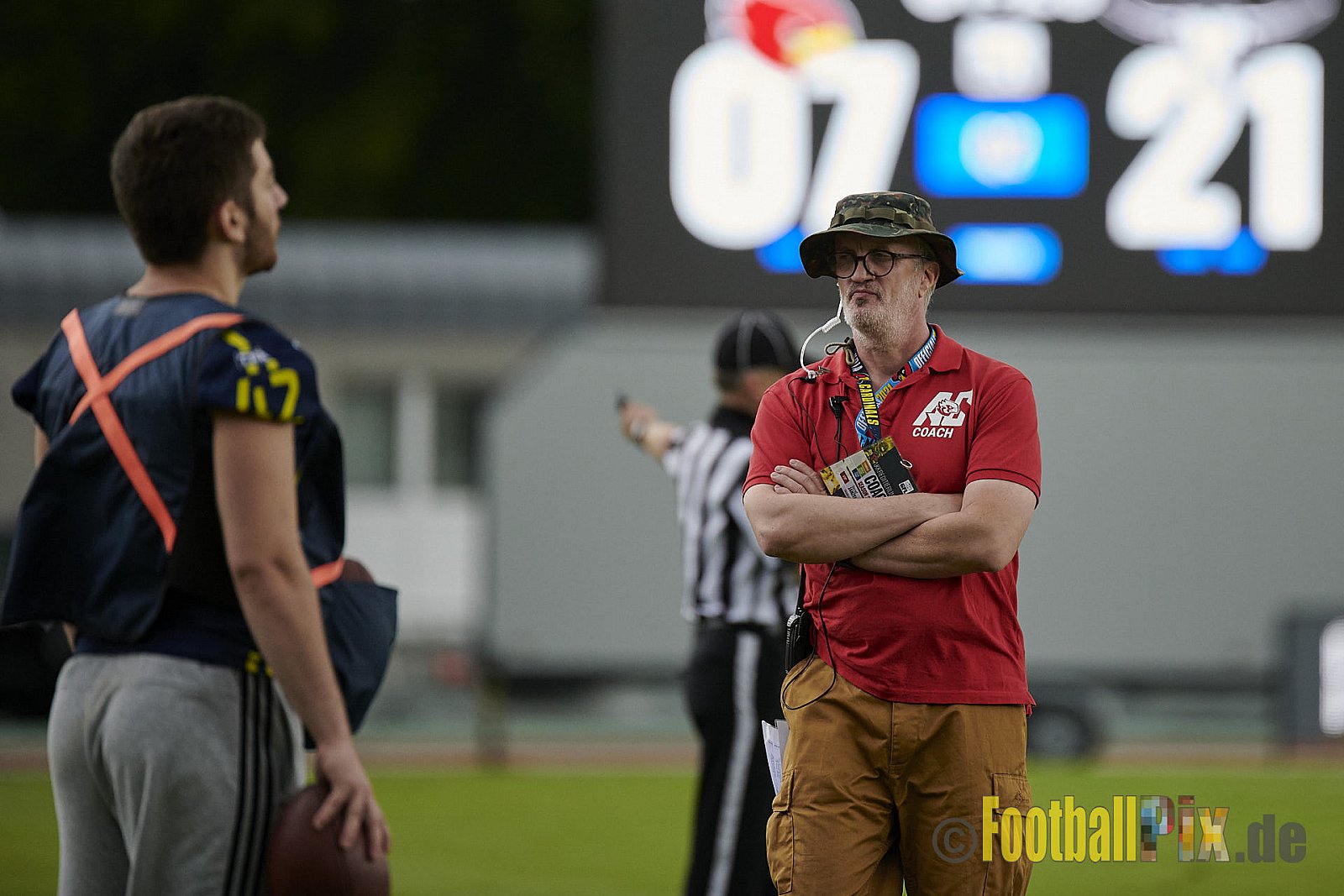 GFL2 Season 2021 Assindia Cardinals vs. Langenfeld Longhorns am 4.07.2021 im Stadion Am Hallo, Hallostraße, 45141 Essen. Endstand des Spiels 28 : 31.
[Bildnummer: 2021-07-04_0141] - AssindiaCardinalsVsLangenfeldLonghorns