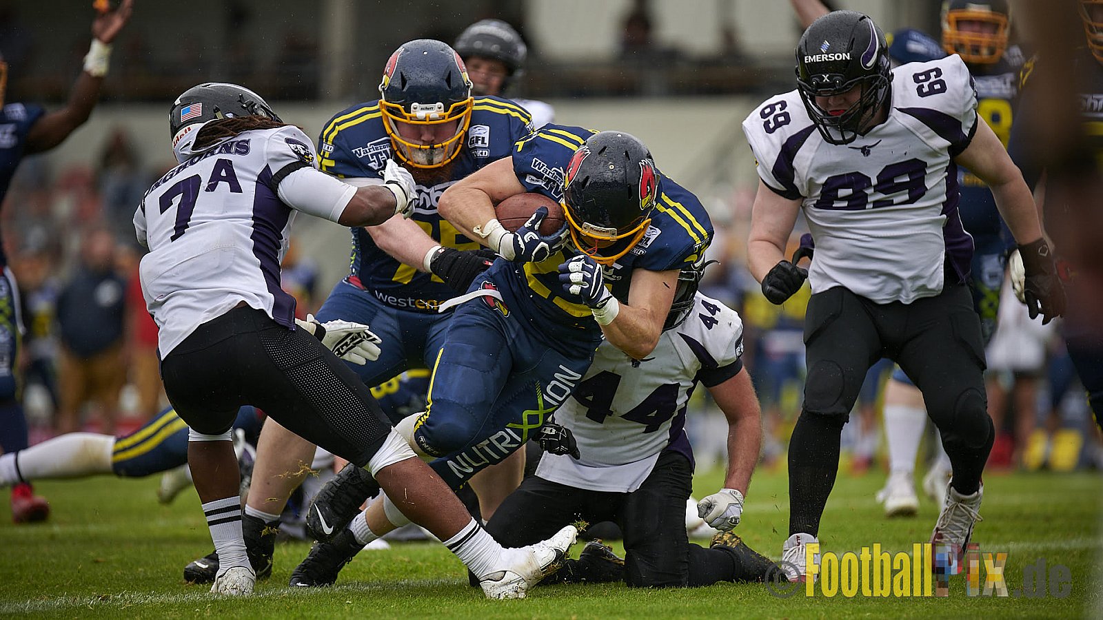 GFL2 Season 2021 Assindia Cardinals vs. Langenfeld Longhorns am 4.07.2021 im Stadion Am Hallo, Hallostraße, 45141 Essen. Endstand des Spiels 28 : 31.
[Bildnummer: 2021-07-04_0480] - AssindiaCardinalsVsLangenfeldLonghorns