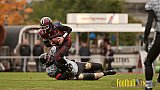 AFCV NRW Verbandsliga Season 2021 Iserlohn Titans vs. Minden Wolves am 16.10.2021 im Hermberg Statdion S&uuml;d, Immermannstra&szlig;e, 58636 Iserlohn, Punkte Endstand 9 : 16.[Bildnummer: 2021-10-16_0325] - IserlohnTitansVsMindenWolves
