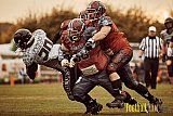 AFCV NRW Verbandsliga Season 2021 Iserlohn Titans vs. Minden Wolves am 16.10.2021 im Hermberg Statdion S&uuml;d, Immermannstra&szlig;e, 58636 Iserlohn, Punkte Endstand 9 : 16.[Bildnummer: 2021-10-16_0369] - IserlohnTitansVsMindenWolves