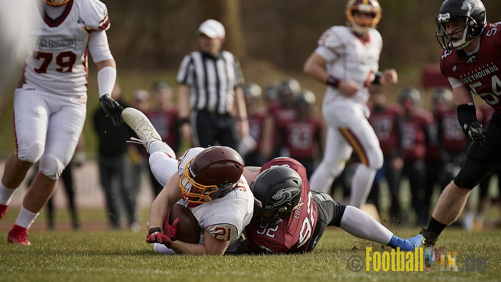 AFCV NRW Freundschaftsspiel Season 2022 Troisdorf Jets vs. Wuppertal Greyhounds am 12.03.2022 im Aggerstadion Troisdorf, Taubengasse 199, 53840 Troisdorf, Punkte Endstand 31 : 07.
[Bildnummer: 2022-03-12_0074] - TroisdorfJetsVsWuppertalGreyhounds