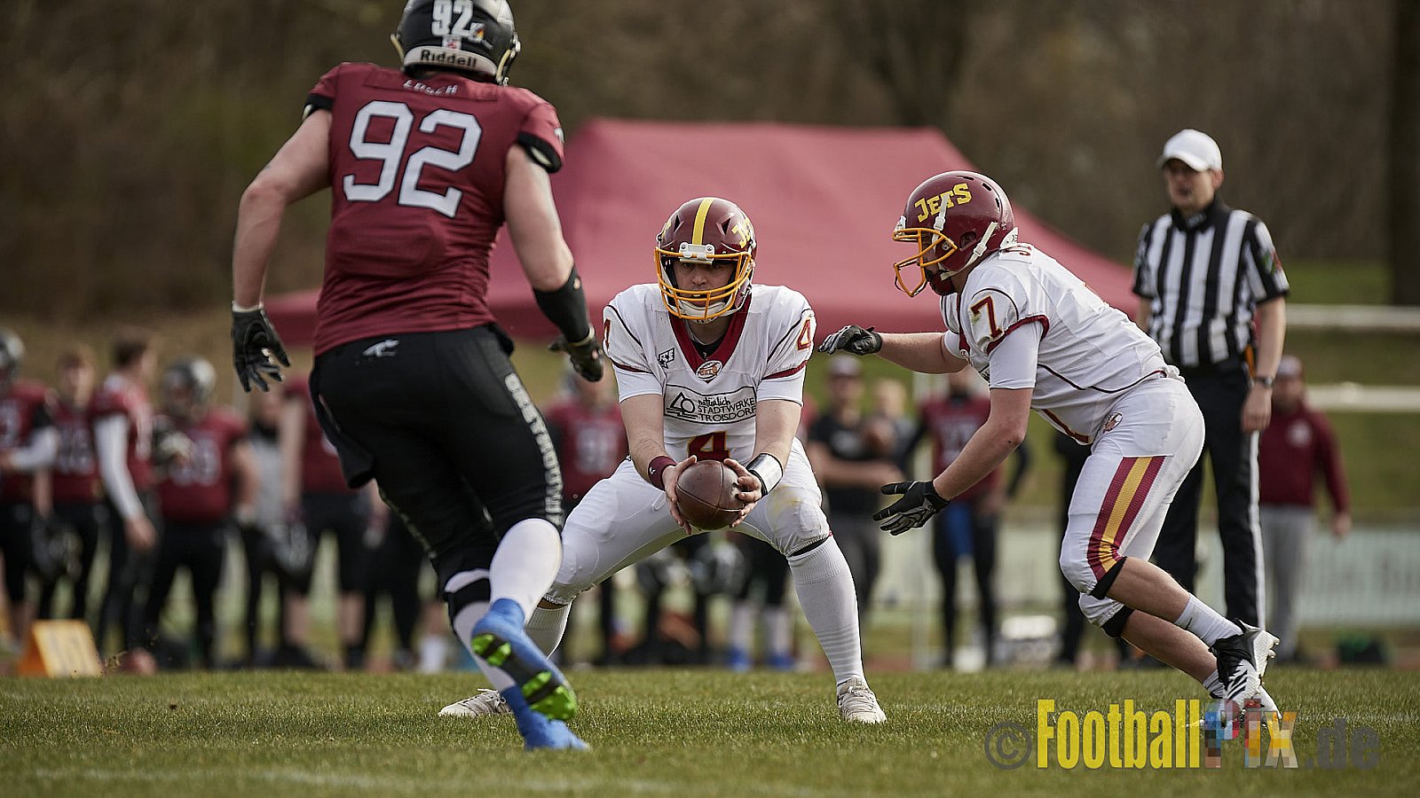 AFCV NRW Freundschaftsspiel Season 2022 Troisdorf Jets vs. Wuppertal Greyhounds am 12.03.2022 im Aggerstadion Troisdorf, Taubengasse 199, 53840 Troisdorf, Punkte Endstand 31 : 07.
[Bildnummer: 2022-03-12_0118] - TroisdorfJetsVsWuppertalGreyhounds