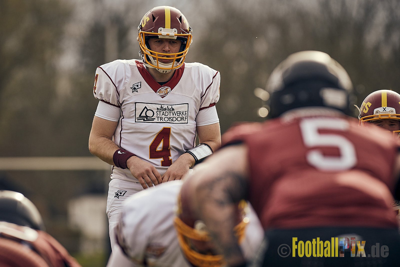 AFCV NRW Freundschaftsspiel Season 2022 Troisdorf Jets vs. Wuppertal Greyhounds am 12.03.2022 im Aggerstadion Troisdorf, Taubengasse 199, 53840 Troisdorf, Punkte Endstand 31 : 07.
[Bildnummer: 2022-03-12_0148] - TroisdorfJetsVsWuppertalGreyhounds