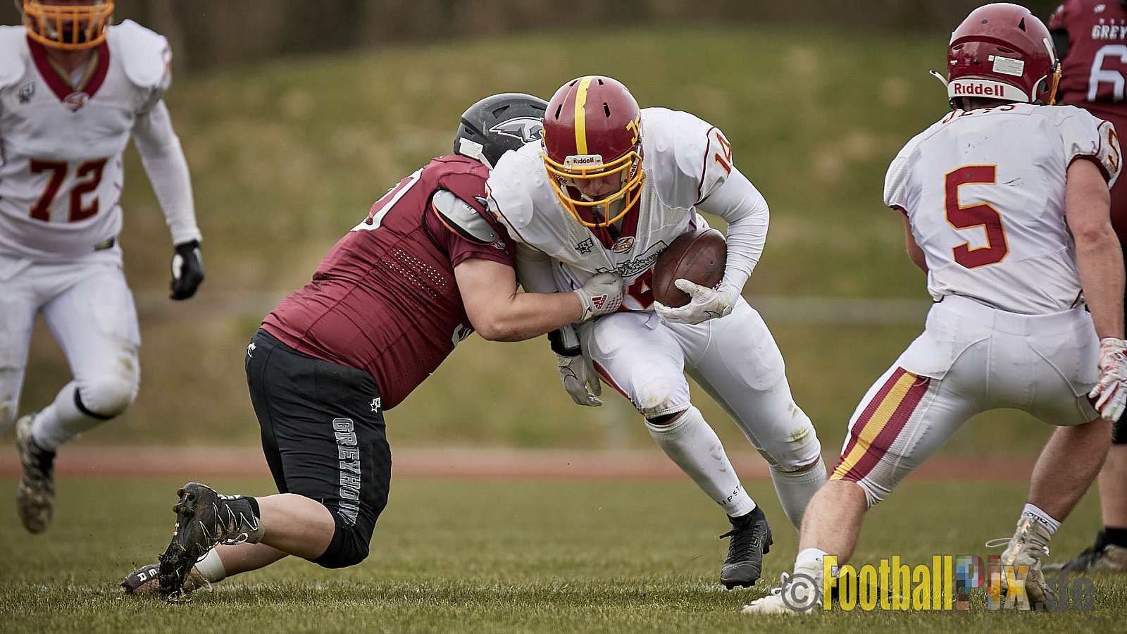 AFCV NRW Freundschaftsspiel Season 2022 Troisdorf Jets vs. Wuppertal Greyhounds am 12.03.2022 im Aggerstadion Troisdorf, Taubengasse 199, 53840 Troisdorf, Punkte Endstand 31 : 07.
[Bildnummer: 2022-03-12_0210] - TroisdorfJetsVsWuppertalGreyhounds