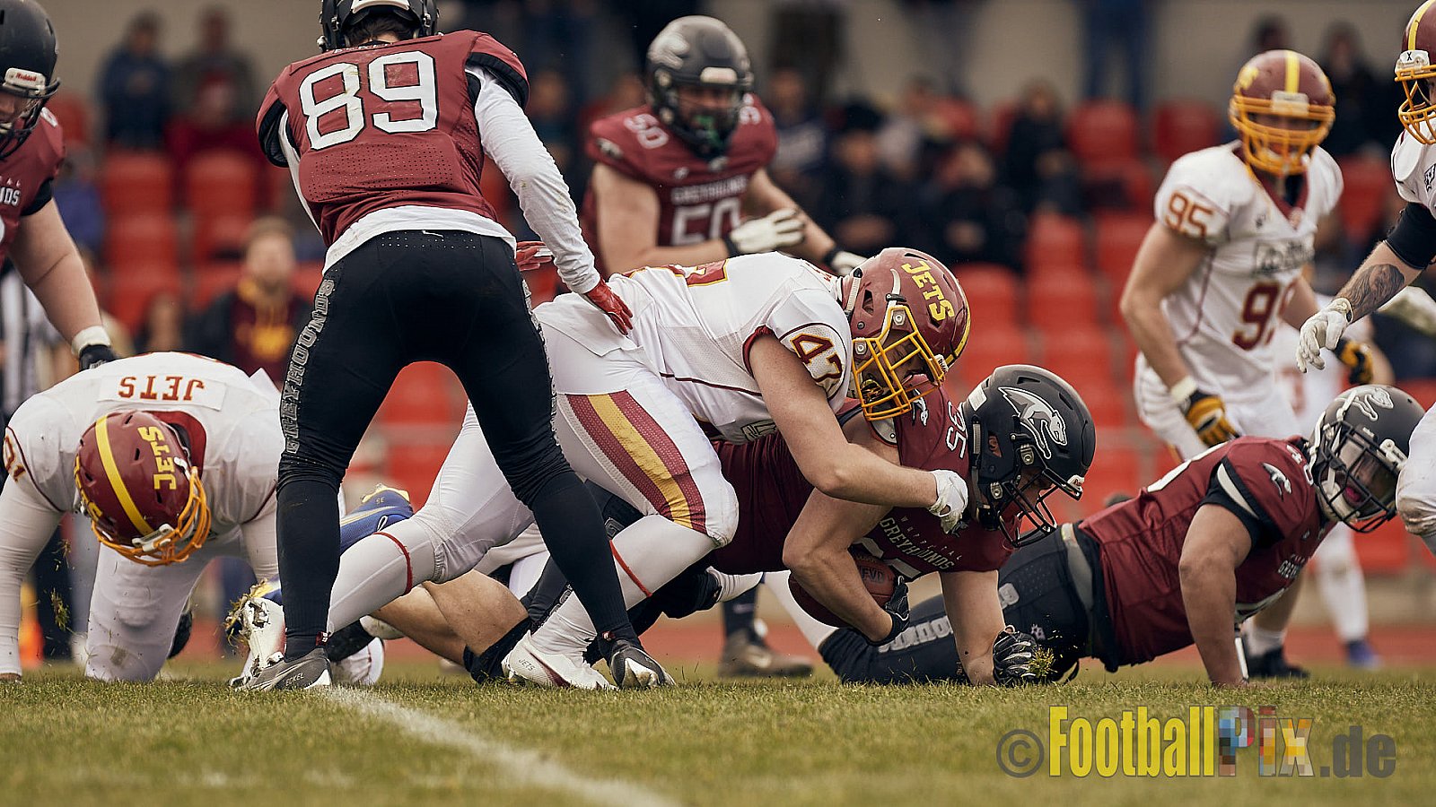 AFCV NRW Freundschaftsspiel Season 2022 Troisdorf Jets vs. Wuppertal Greyhounds am 12.03.2022 im Aggerstadion Troisdorf, Taubengasse 199, 53840 Troisdorf, Punkte Endstand 31 : 07.
[Bildnummer: 2022-03-12_0271] - TroisdorfJetsVsWuppertalGreyhounds