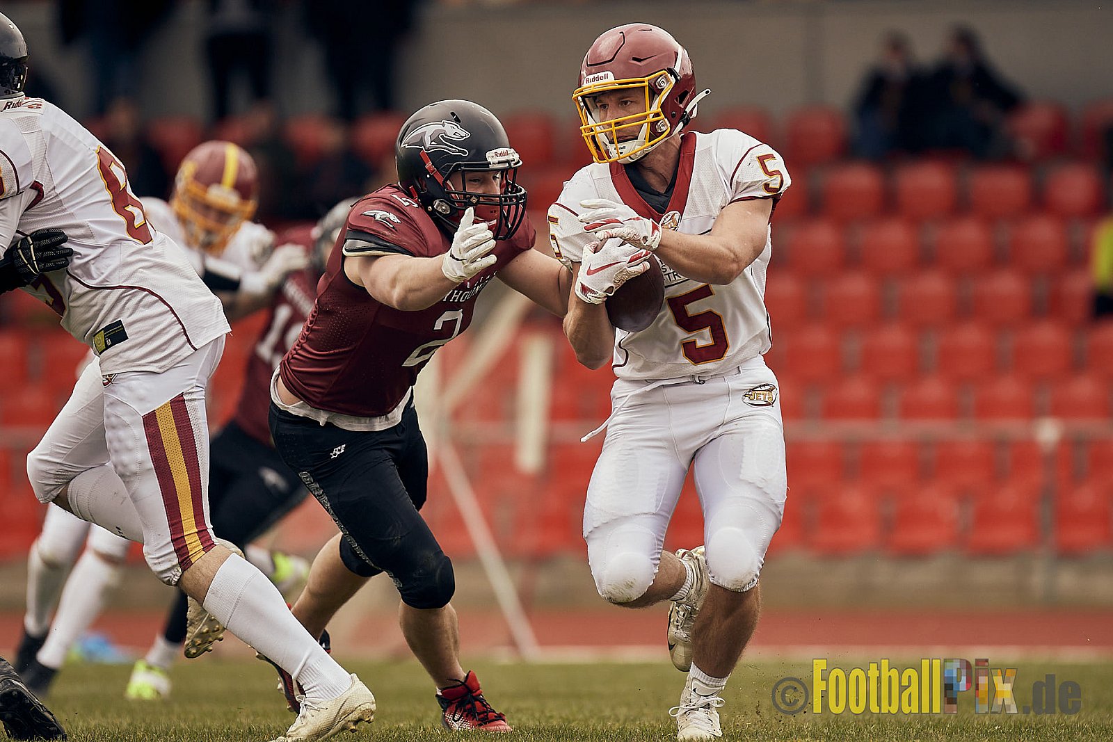 AFCV NRW Freundschaftsspiel Season 2022 Troisdorf Jets vs. Wuppertal Greyhounds am 12.03.2022 im Aggerstadion Troisdorf, Taubengasse 199, 53840 Troisdorf, Punkte Endstand 31 : 07.
[Bildnummer: 2022-03-12_0312] - TroisdorfJetsVsWuppertalGreyhounds