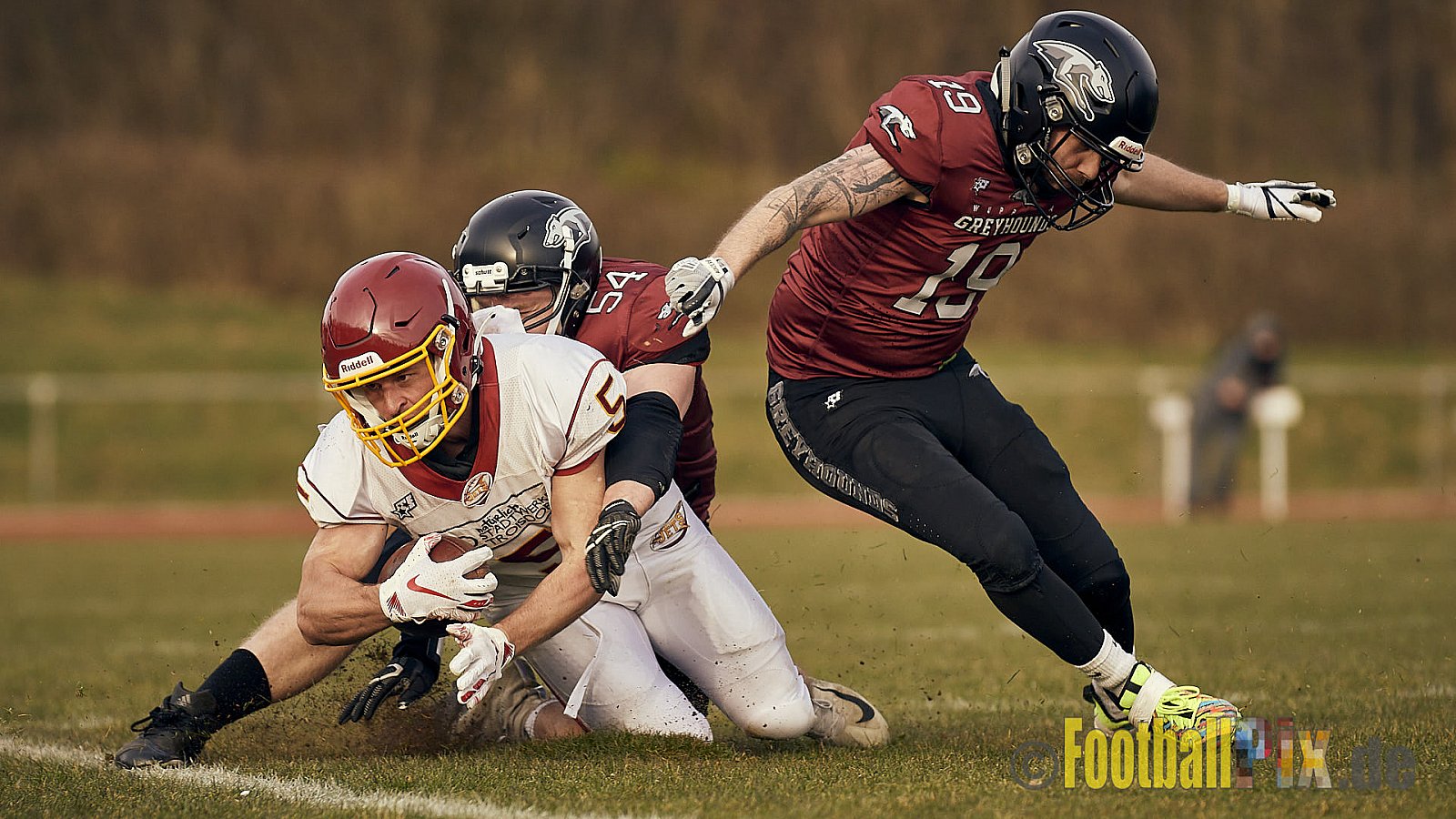 AFCV NRW Freundschaftsspiel Season 2022 Troisdorf Jets vs. Wuppertal Greyhounds am 12.03.2022 im Aggerstadion Troisdorf, Taubengasse 199, 53840 Troisdorf, Punkte Endstand 31 : 07.
[Bildnummer: 2022-03-12_0407] - TroisdorfJetsVsWuppertalGreyhounds