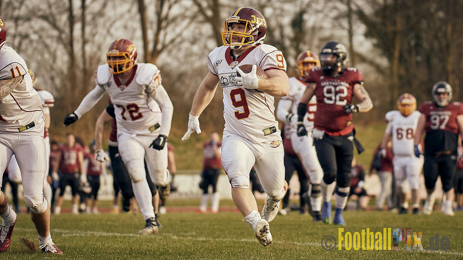 AFCV NRW Freundschaftsspiel Season 2022 Troisdorf Jets vs. Wuppertal Greyhounds am 12.03.2022 im Aggerstadion Troisdorf, Taubengasse 199, 53840 Troisdorf, Punkte Endstand 31 : 07.
[Bildnummer: 2022-03-12_0482] - TroisdorfJetsVsWuppertalGreyhounds