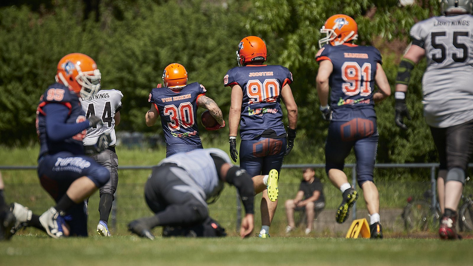 AFCV NRW Liga Season 2022 Oberhausen Tornados vs. Lüdenscheid Lightnings am 15.05.2022 im Stadion Sterkrade, 46145 Oberhausen, Punkte Endstand 26 : 36.
[Bildnummer: 2022-05-15_0018] - OberhausenTornadosVsLuedenscheidLightnings