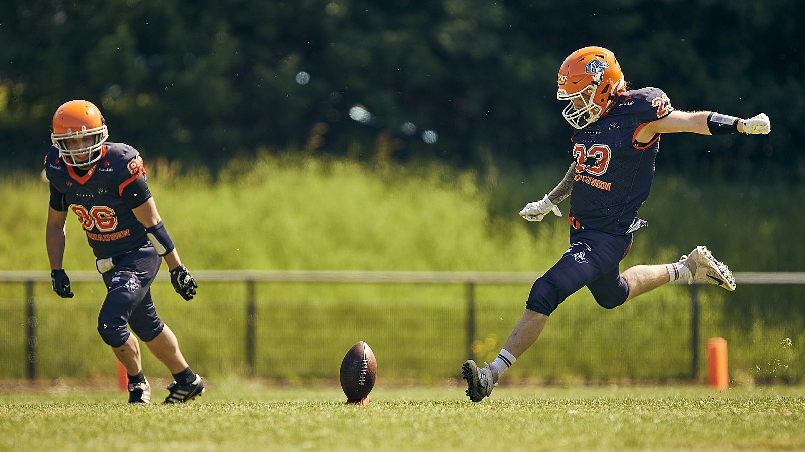 AFCV NRW Liga Season 2022 Oberhausen Tornados vs. Lüdenscheid Lightnings am 15.05.2022 im Stadion Sterkrade, 46145 Oberhausen, Punkte Endstand 26 : 36.
[Bildnummer: 2022-05-15_0027] - OberhausenTornadosVsLuedenscheidLightnings