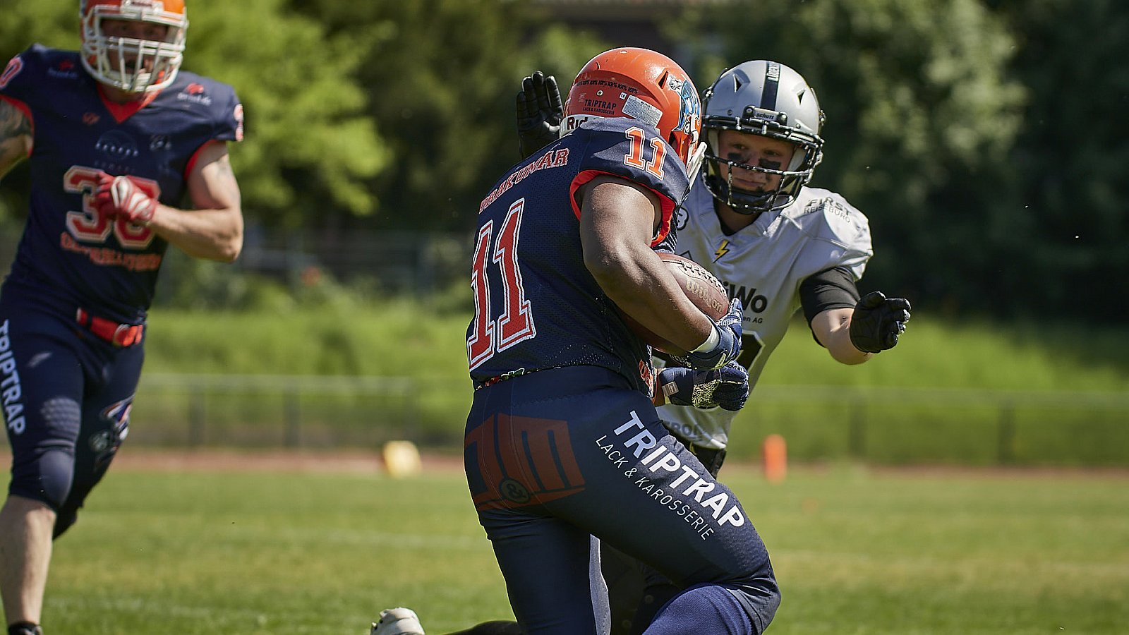 AFCV NRW Liga Season 2022 Oberhausen Tornados vs. Lüdenscheid Lightnings am 15.05.2022 im Stadion Sterkrade, 46145 Oberhausen, Punkte Endstand 26 : 36.
[Bildnummer: 2022-05-15_0114] - OberhausenTornadosVsLuedenscheidLightnings