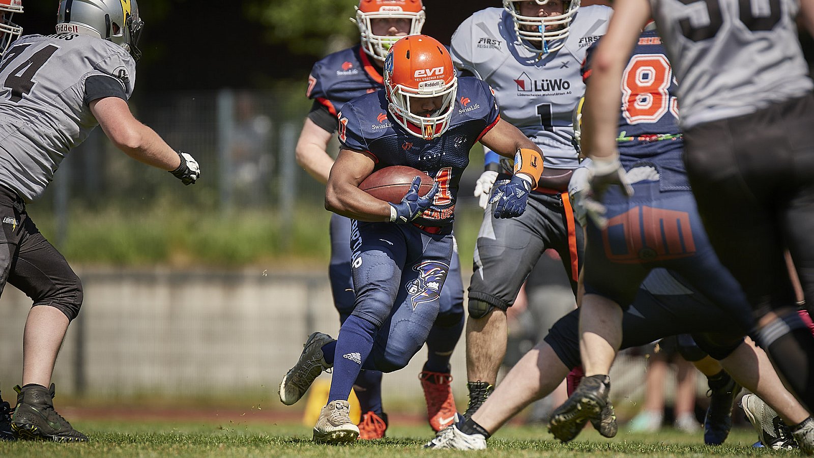 AFCV NRW Liga Season 2022 Oberhausen Tornados vs. Lüdenscheid Lightnings am 15.05.2022 im Stadion Sterkrade, 46145 Oberhausen, Punkte Endstand 26 : 36.
[Bildnummer: 2022-05-15_0128] - OberhausenTornadosVsLuedenscheidLightnings
