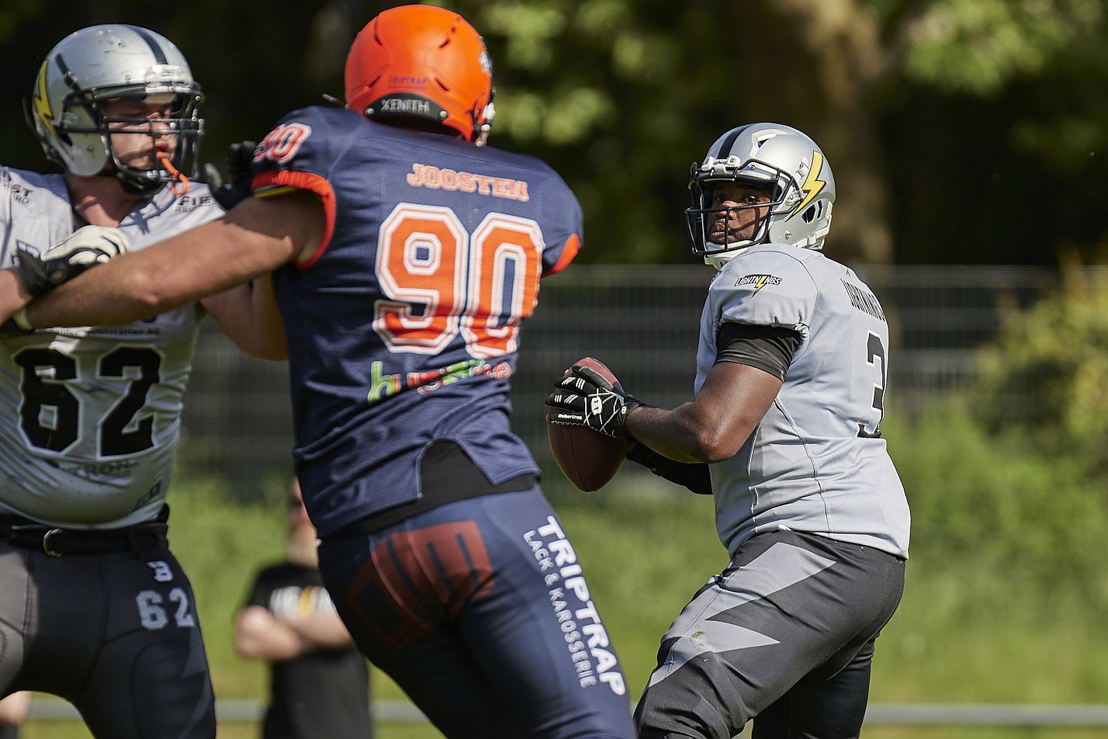 AFCV NRW Liga Season 2022 Oberhausen Tornados vs. Lüdenscheid Lightnings am 15.05.2022 im Stadion Sterkrade, 46145 Oberhausen, Punkte Endstand 26 : 36.
[Bildnummer: 2022-05-15_0199] - OberhausenTornadosVsLuedenscheidLightnings