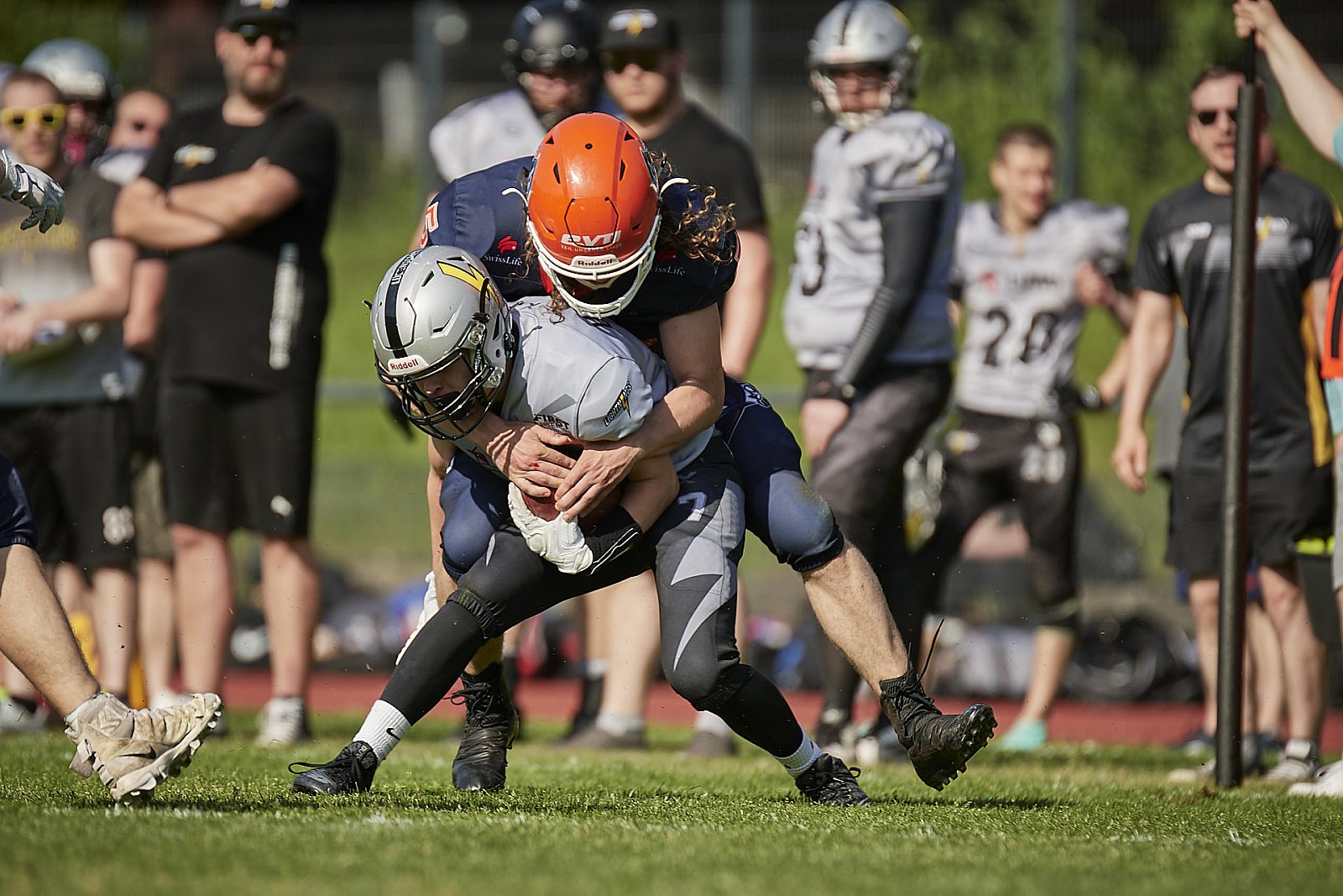 AFCV NRW Liga Season 2022 Oberhausen Tornados vs. Lüdenscheid Lightnings am 15.05.2022 im Stadion Sterkrade, 46145 Oberhausen, Punkte Endstand 26 : 36.
[Bildnummer: 2022-05-15_0296] - OberhausenTornadosVsLuedenscheidLightnings