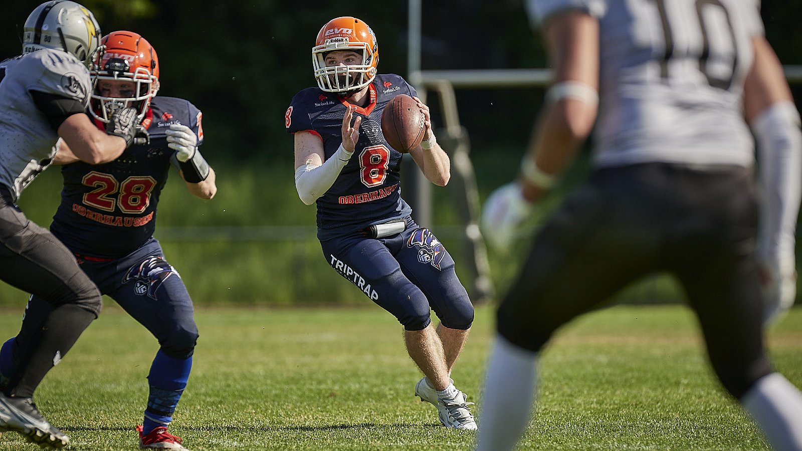 AFCV NRW Liga Season 2022 Oberhausen Tornados vs. Lüdenscheid Lightnings am 15.05.2022 im Stadion Sterkrade, 46145 Oberhausen, Punkte Endstand 26 : 36.
[Bildnummer: 2022-05-15_0334] - OberhausenTornadosVsLuedenscheidLightnings