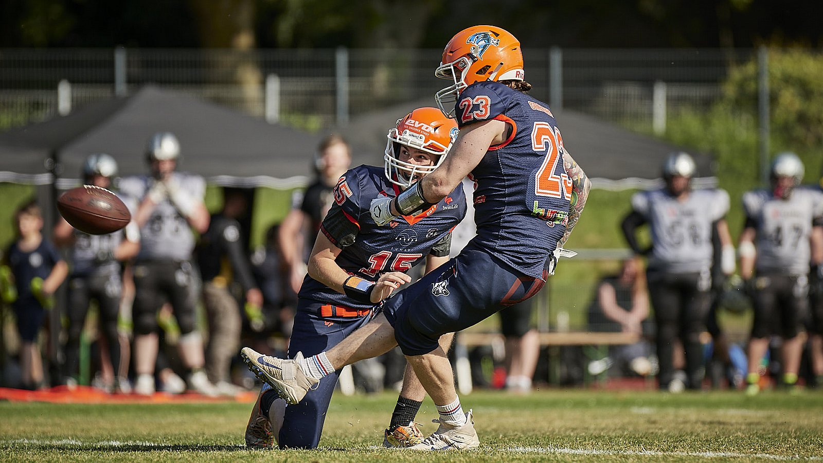 AFCV NRW Liga Season 2022 Oberhausen Tornados vs. Lüdenscheid Lightnings am 15.05.2022 im Stadion Sterkrade, 46145 Oberhausen, Punkte Endstand 26 : 36.
[Bildnummer: 2022-05-15_0344] - OberhausenTornadosVsLuedenscheidLightnings
