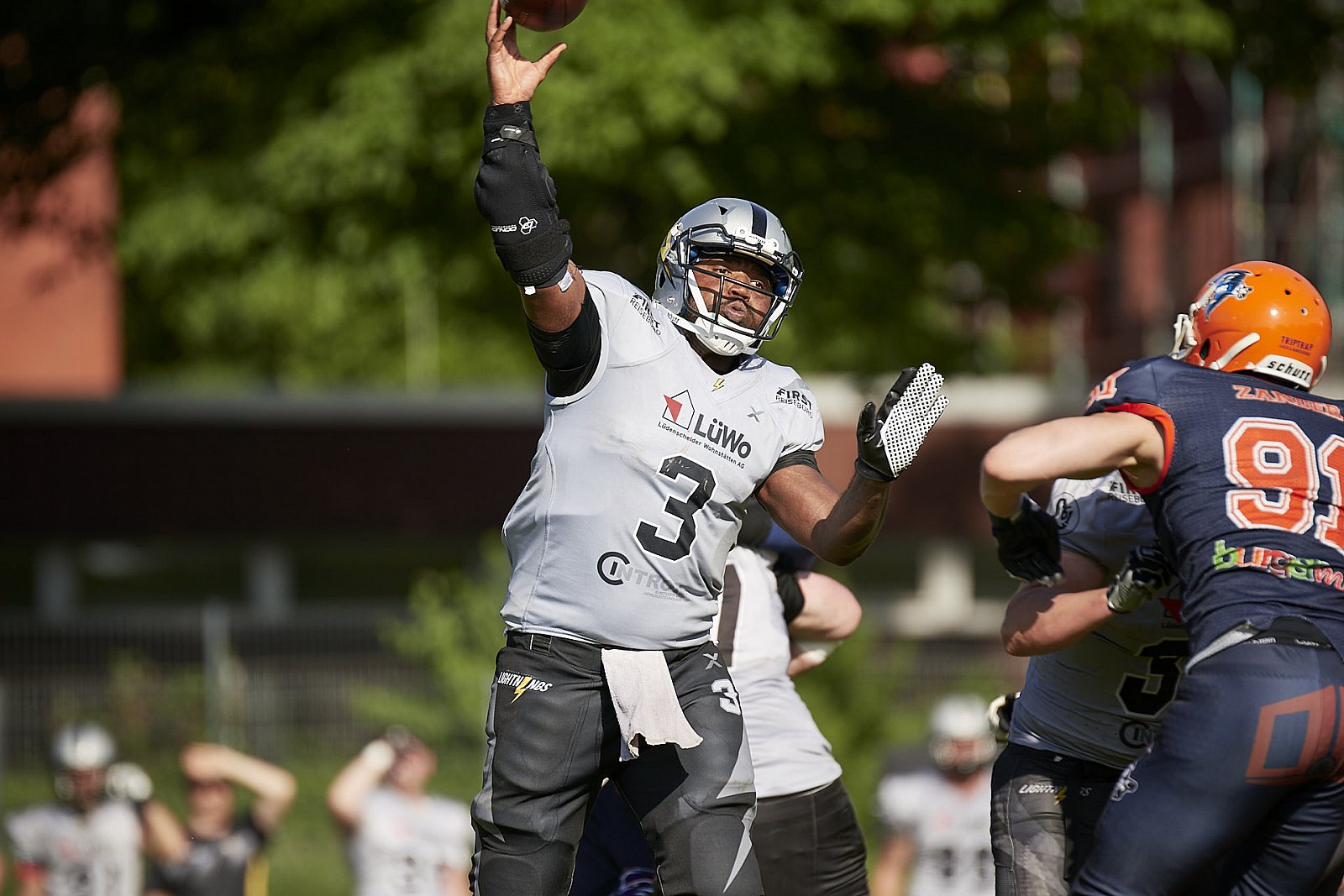 AFCV NRW Liga Season 2022 Oberhausen Tornados vs. Lüdenscheid Lightnings am 15.05.2022 im Stadion Sterkrade, 46145 Oberhausen, Punkte Endstand 26 : 36.
[Bildnummer: 2022-05-15_0373] - OberhausenTornadosVsLuedenscheidLightnings