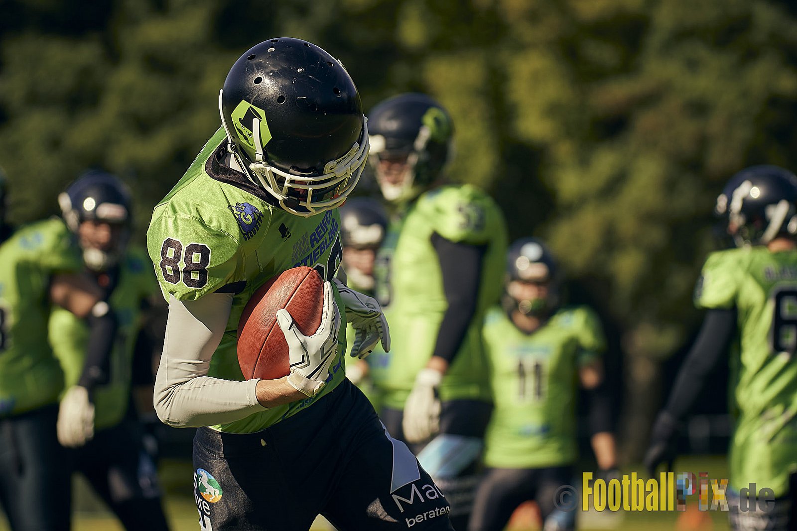 AFCV NRW Verbandsliga Ost Season 2022 Herne Black Barons vs. Minden Wolves am 25.09.2022 im Stadion Horststadion, Gartenstraße 12-16, 44625 Herne, Punkte Endstand 12 : 34.
[Bildnummer: 2022-09-25_0010] - HerneBlackBaronsMindenWolves