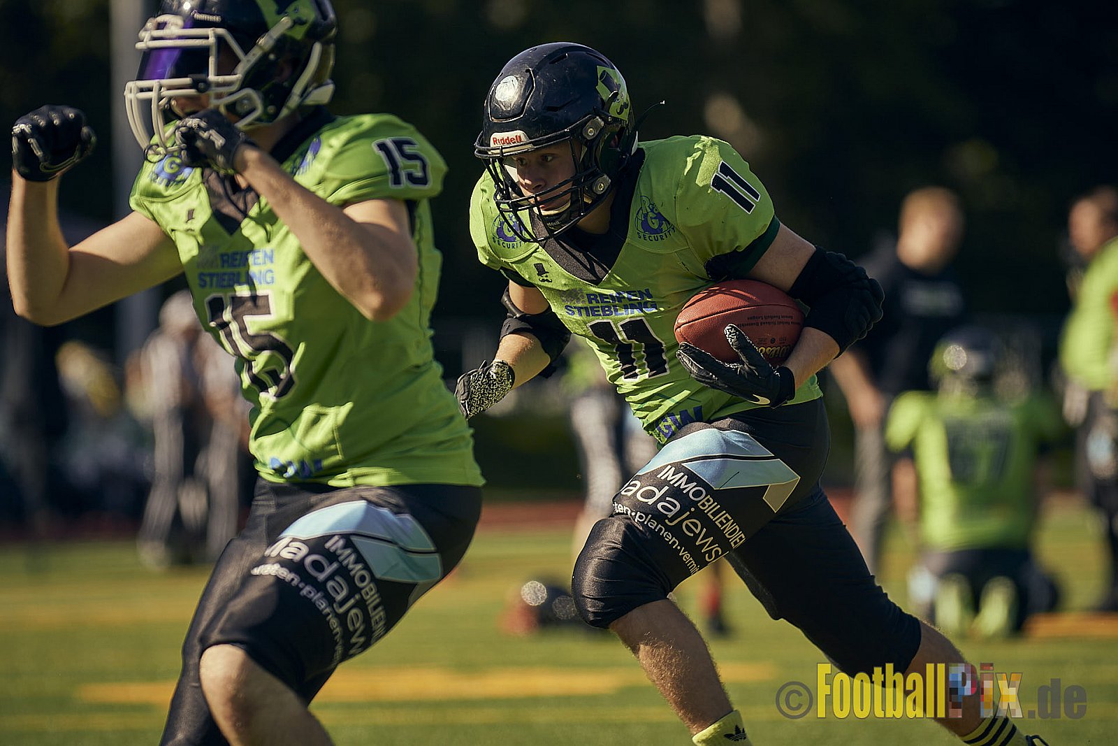 AFCV NRW Verbandsliga Ost Season 2022 Herne Black Barons vs. Minden Wolves am 25.09.2022 im Stadion Horststadion, Gartenstraße 12-16, 44625 Herne, Punkte Endstand 12 : 34.
[Bildnummer: 2022-09-25_0014] - HerneBlackBaronsMindenWolves