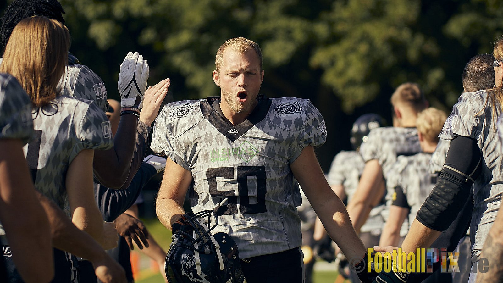AFCV NRW Verbandsliga Ost Season 2022 Herne Black Barons vs. Minden Wolves am 25.09.2022 im Stadion Horststadion, Gartenstraße 12-16, 44625 Herne, Punkte Endstand 12 : 34.
[Bildnummer: 2022-09-25_0029] - HerneBlackBaronsMindenWolves
