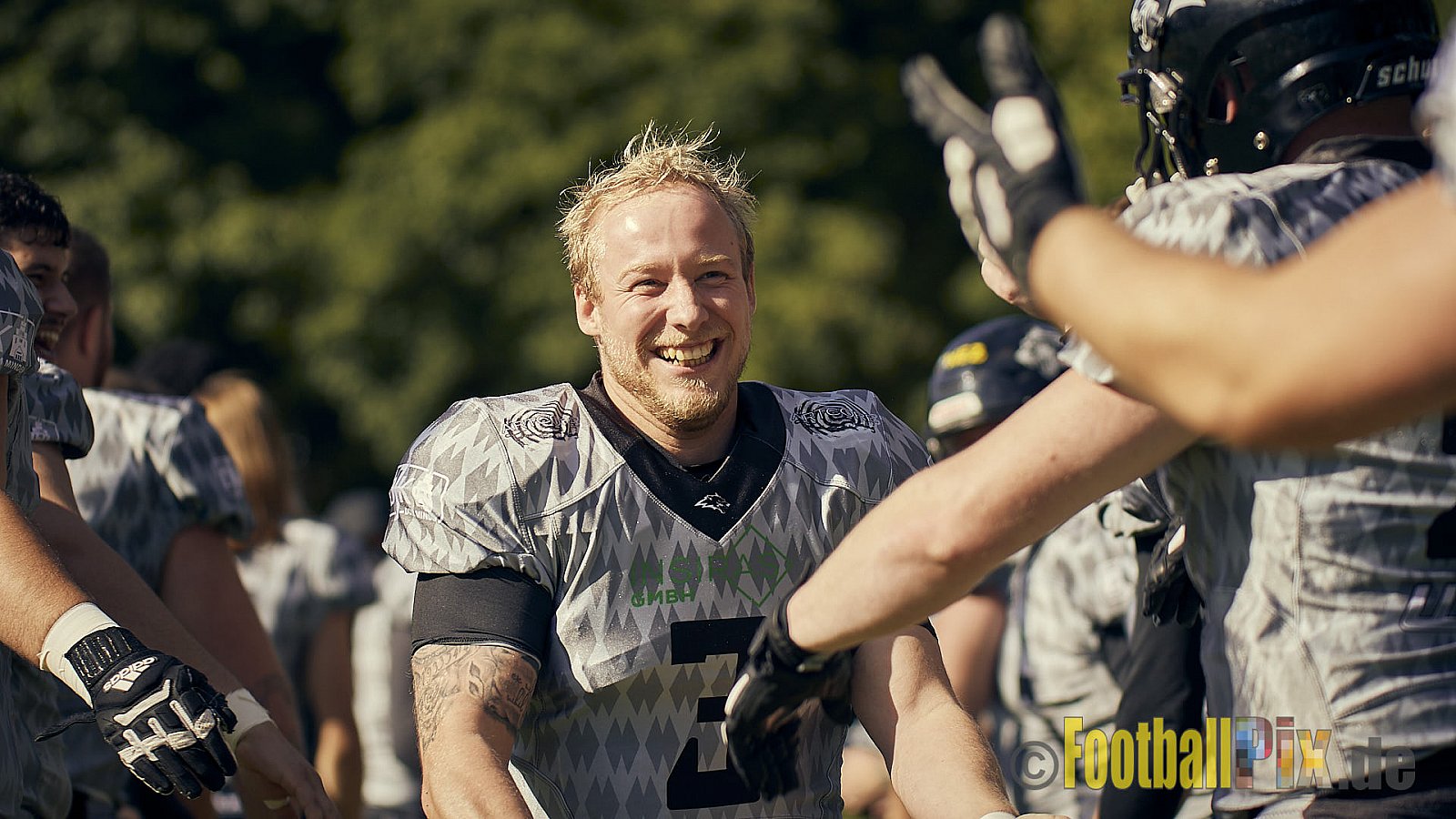 AFCV NRW Verbandsliga Ost Season 2022 Herne Black Barons vs. Minden Wolves am 25.09.2022 im Stadion Horststadion, Gartenstraße 12-16, 44625 Herne, Punkte Endstand 12 : 34.
[Bildnummer: 2022-09-25_0037] - HerneBlackBaronsMindenWolves