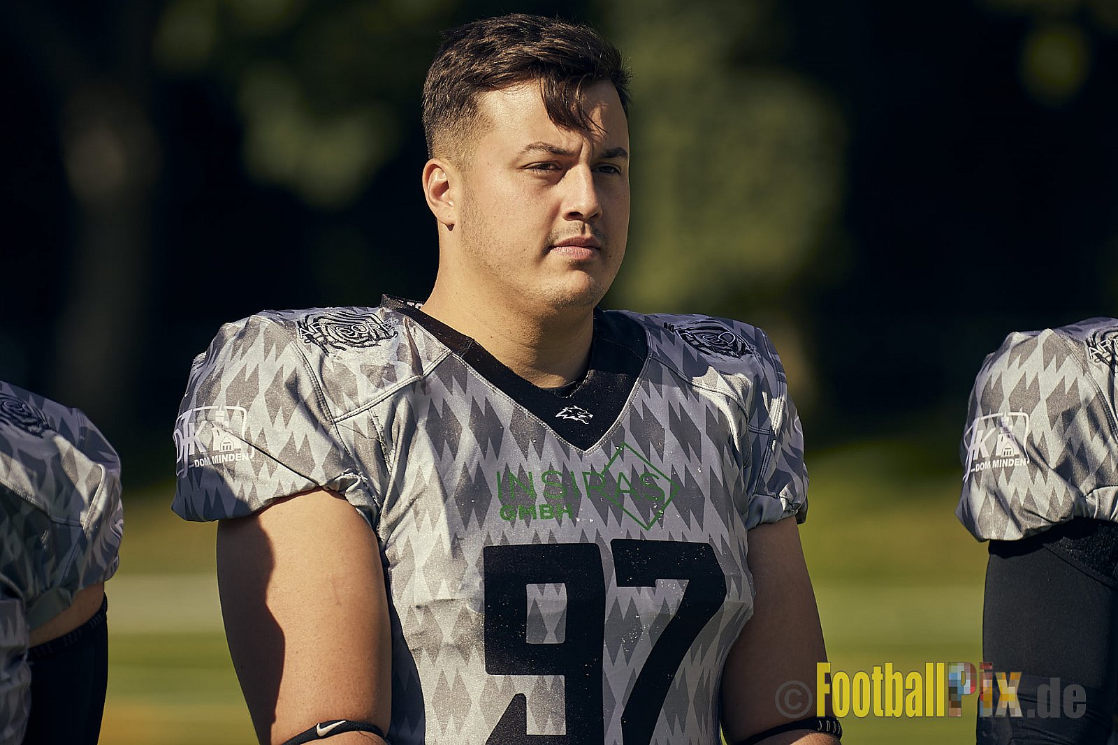 AFCV NRW Verbandsliga Ost Season 2022 Herne Black Barons vs. Minden Wolves am 25.09.2022 im Stadion Horststadion, Gartenstraße 12-16, 44625 Herne, Punkte Endstand 12 : 34.
[Bildnummer: 2022-09-25_0106] - HerneBlackBaronsMindenWolves