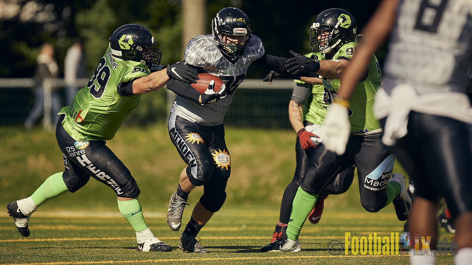 AFCV NRW Verbandsliga Ost Season 2022 Herne Black Barons vs. Minden Wolves am 25.09.2022 im Stadion Horststadion, Gartenstraße 12-16, 44625 Herne, Punkte Endstand 12 : 34.
[Bildnummer: 2022-09-25_0145] - HerneBlackBaronsMindenWolves