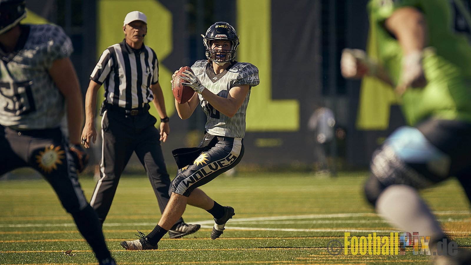 AFCV NRW Verbandsliga Ost Season 2022 Herne Black Barons vs. Minden Wolves am 25.09.2022 im Stadion Horststadion, Gartenstraße 12-16, 44625 Herne, Punkte Endstand 12 : 34.
[Bildnummer: 2022-09-25_0190] - HerneBlackBaronsMindenWolves