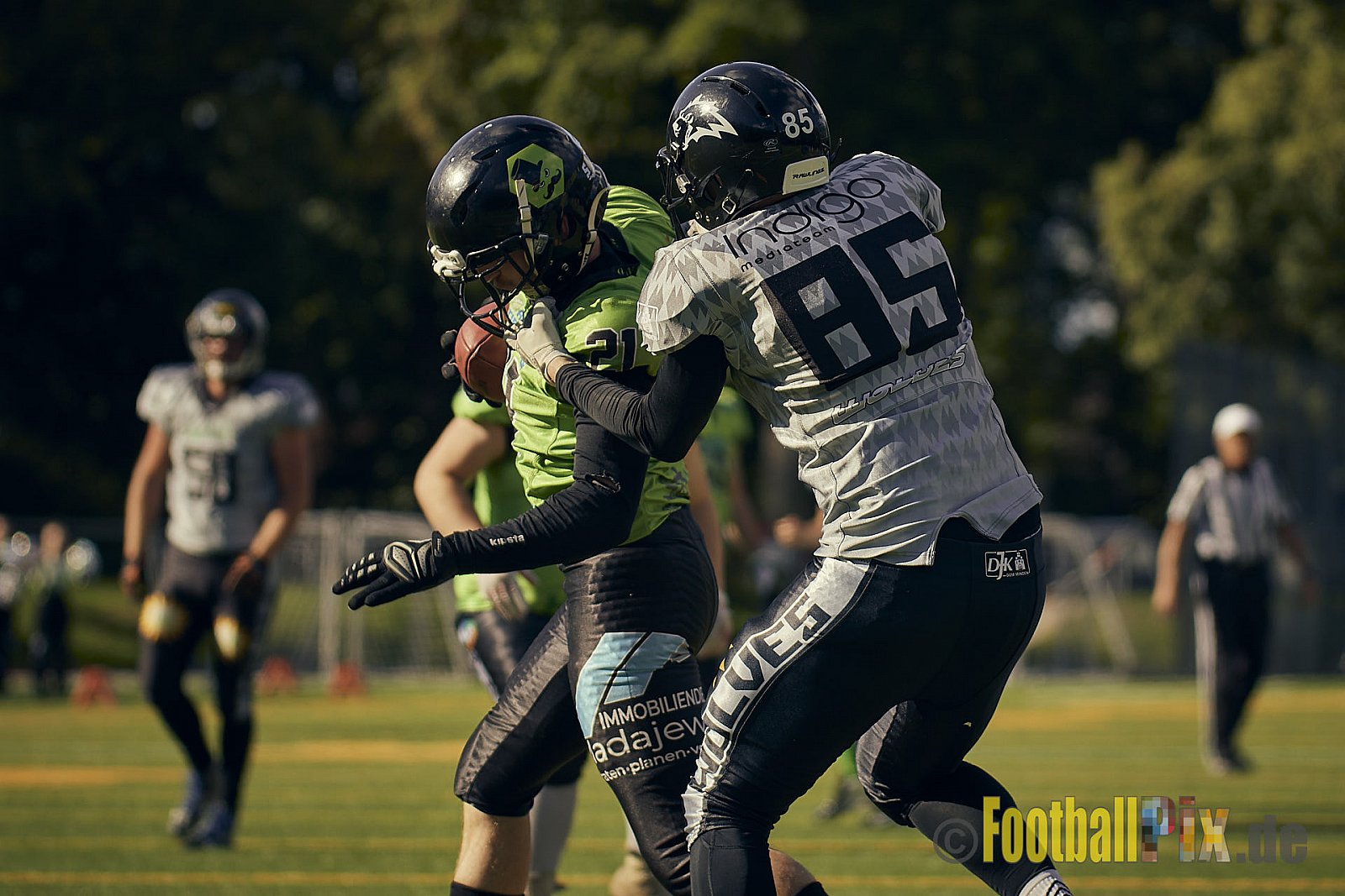 AFCV NRW Verbandsliga Ost Season 2022 Herne Black Barons vs. Minden Wolves am 25.09.2022 im Stadion Horststadion, Gartenstraße 12-16, 44625 Herne, Punkte Endstand 12 : 34.
[Bildnummer: 2022-09-25_0193] - HerneBlackBaronsMindenWolves
