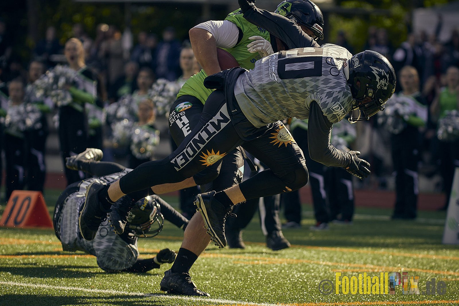 AFCV NRW Verbandsliga Ost Season 2022 Herne Black Barons vs. Minden Wolves am 25.09.2022 im Stadion Horststadion, Gartenstraße 12-16, 44625 Herne, Punkte Endstand 12 : 34.
[Bildnummer: 2022-09-25_0265] - HerneBlackBaronsMindenWolves