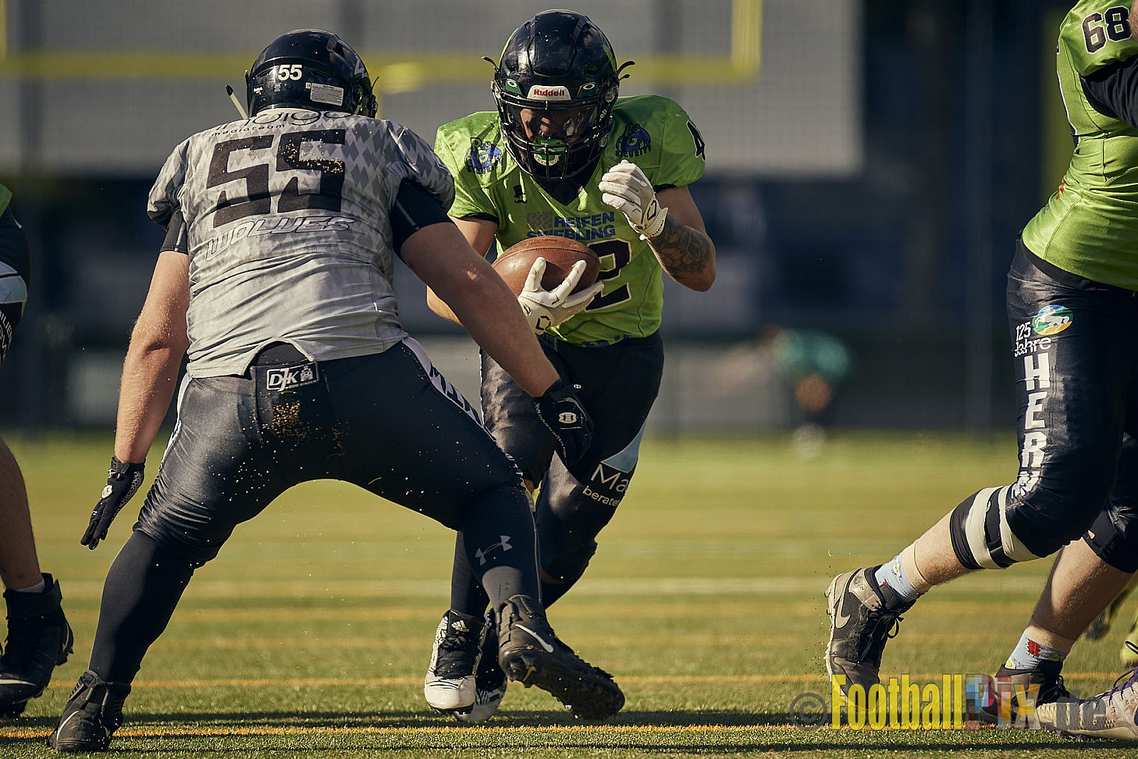 AFCV NRW Verbandsliga Ost Season 2022 Herne Black Barons vs. Minden Wolves am 25.09.2022 im Stadion Horststadion, Gartenstraße 12-16, 44625 Herne, Punkte Endstand 12 : 34.
[Bildnummer: 2022-09-25_0362] - HerneBlackBaronsMindenWolves