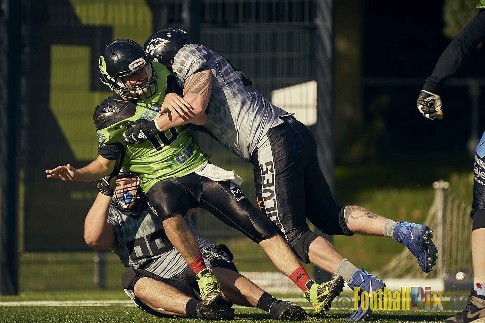 AFCV NRW Verbandsliga Ost Season 2022 Herne Black Barons vs. Minden Wolves am 25.09.2022 im Stadion Horststadion, Gartenstraße 12-16, 44625 Herne, Punkte Endstand 12 : 34.
[Bildnummer: 2022-09-25_0458] - HerneBlackBaronsMindenWolves