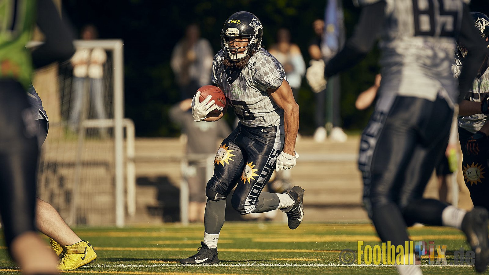 AFCV NRW Verbandsliga Ost Season 2022 Herne Black Barons vs. Minden Wolves am 25.09.2022 im Stadion Horststadion, Gartenstraße 12-16, 44625 Herne, Punkte Endstand 12 : 34.
[Bildnummer: 2022-09-25_0469] - HerneBlackBaronsMindenWolves