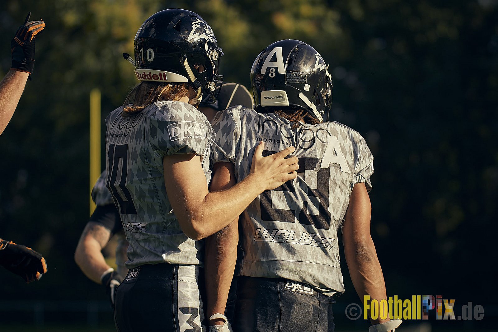 AFCV NRW Verbandsliga Ost Season 2022 Herne Black Barons vs. Minden Wolves am 25.09.2022 im Stadion Horststadion, Gartenstraße 12-16, 44625 Herne, Punkte Endstand 12 : 34.
[Bildnummer: 2022-09-25_0515] - HerneBlackBaronsMindenWolves