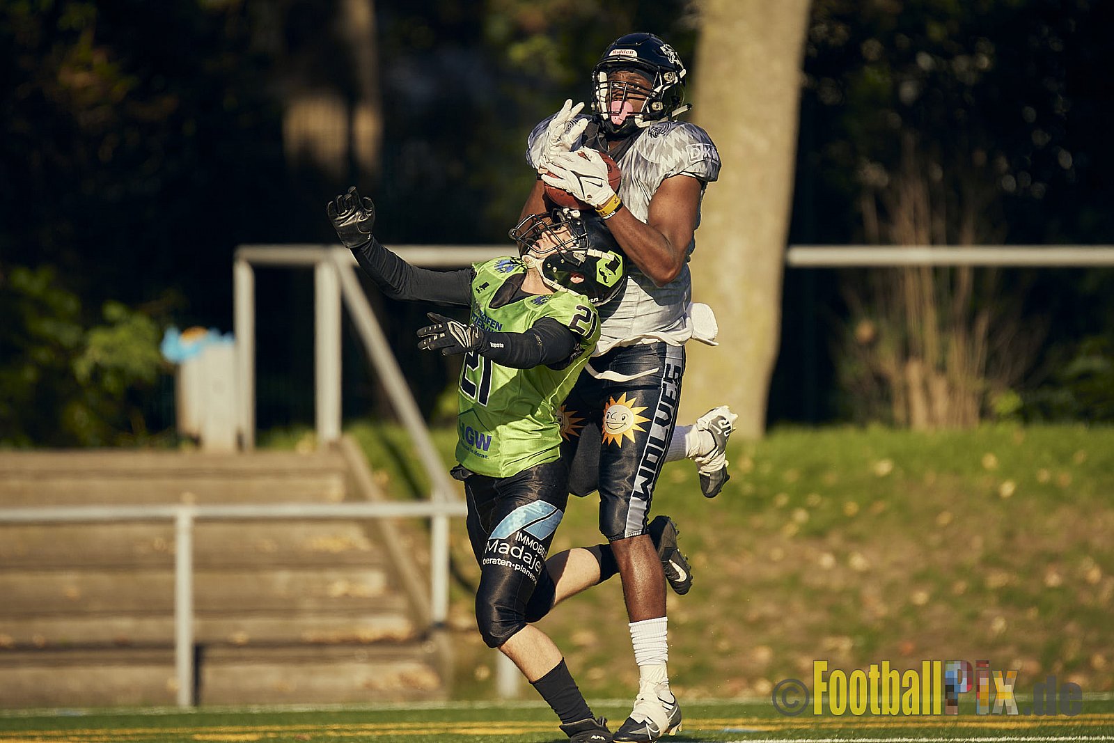 AFCV NRW Verbandsliga Ost Season 2022 Herne Black Barons vs. Minden Wolves am 25.09.2022 im Stadion Horststadion, Gartenstraße 12-16, 44625 Herne, Punkte Endstand 12 : 34.
[Bildnummer: 2022-09-25_0562] - HerneBlackBaronsMindenWolves