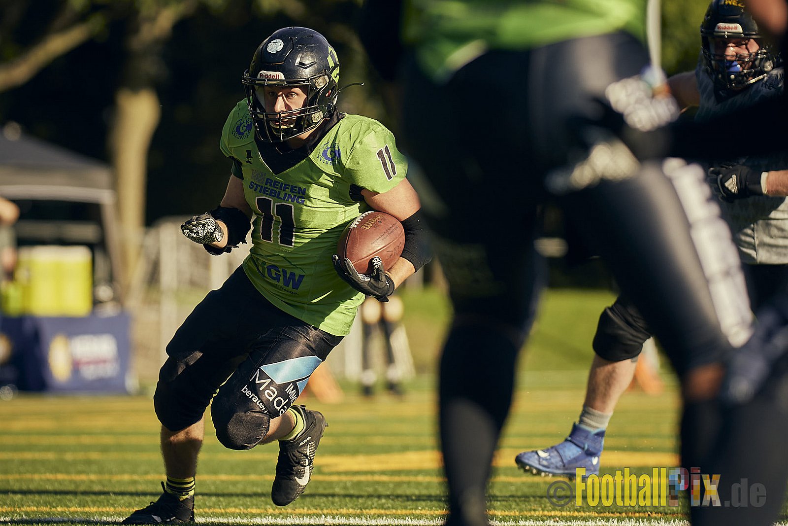 AFCV NRW Verbandsliga Ost Season 2022 Herne Black Barons vs. Minden Wolves am 25.09.2022 im Stadion Horststadion, Gartenstraße 12-16, 44625 Herne, Punkte Endstand 12 : 34.
[Bildnummer: 2022-09-25_0646] - HerneBlackBaronsMindenWolves