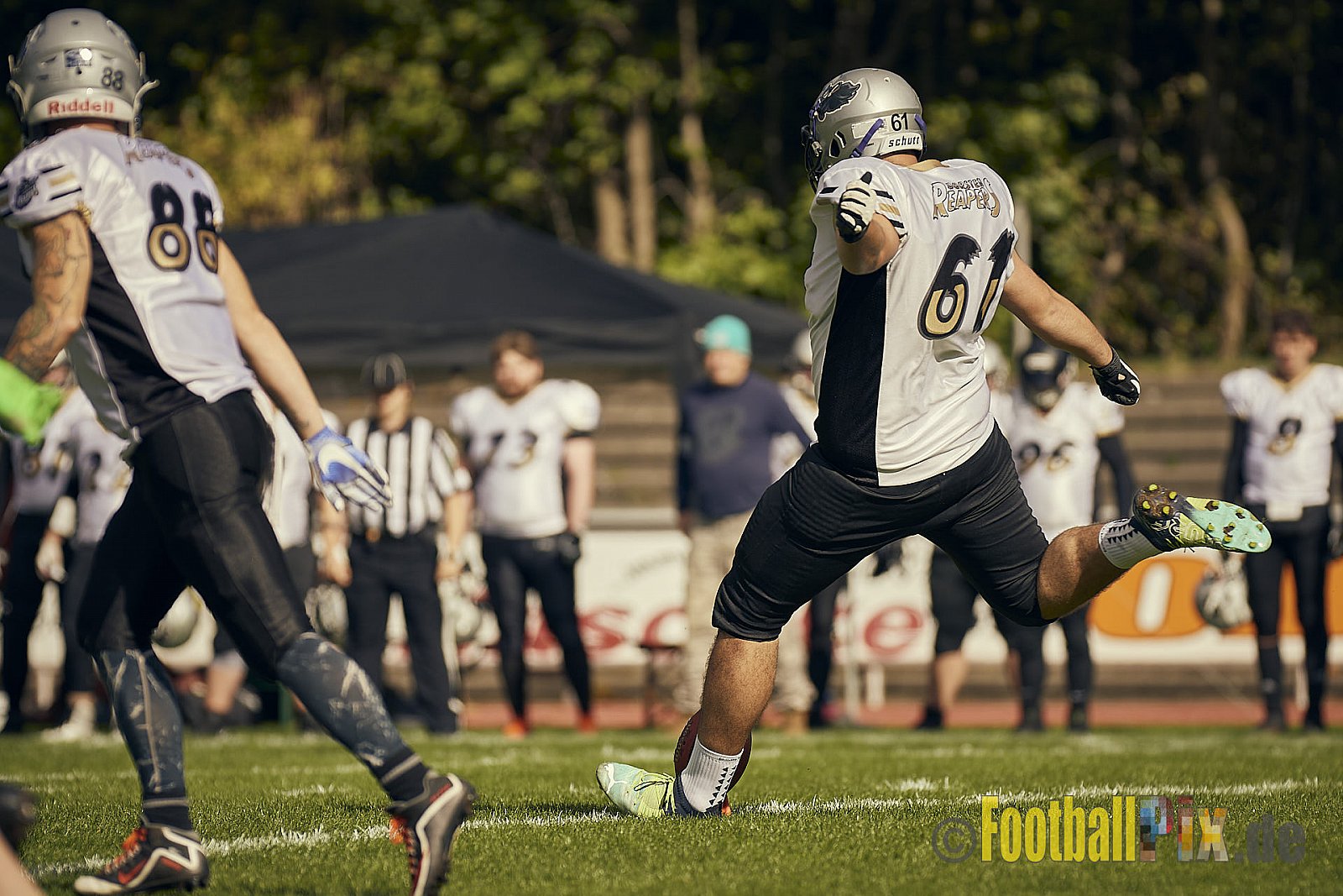 AFCV NRW Landesliga Season 2022 Rheine Raptors vs. Dorsten Reapers am 02.10.2022 im Stadion Jahnstadion, Schützenstraße, 48429 Rheine, Punkte Endstand 35 : 09.
[Bildnummer: 2022-10-02_0272] - RheineRaptorsVsDorstenReapers
