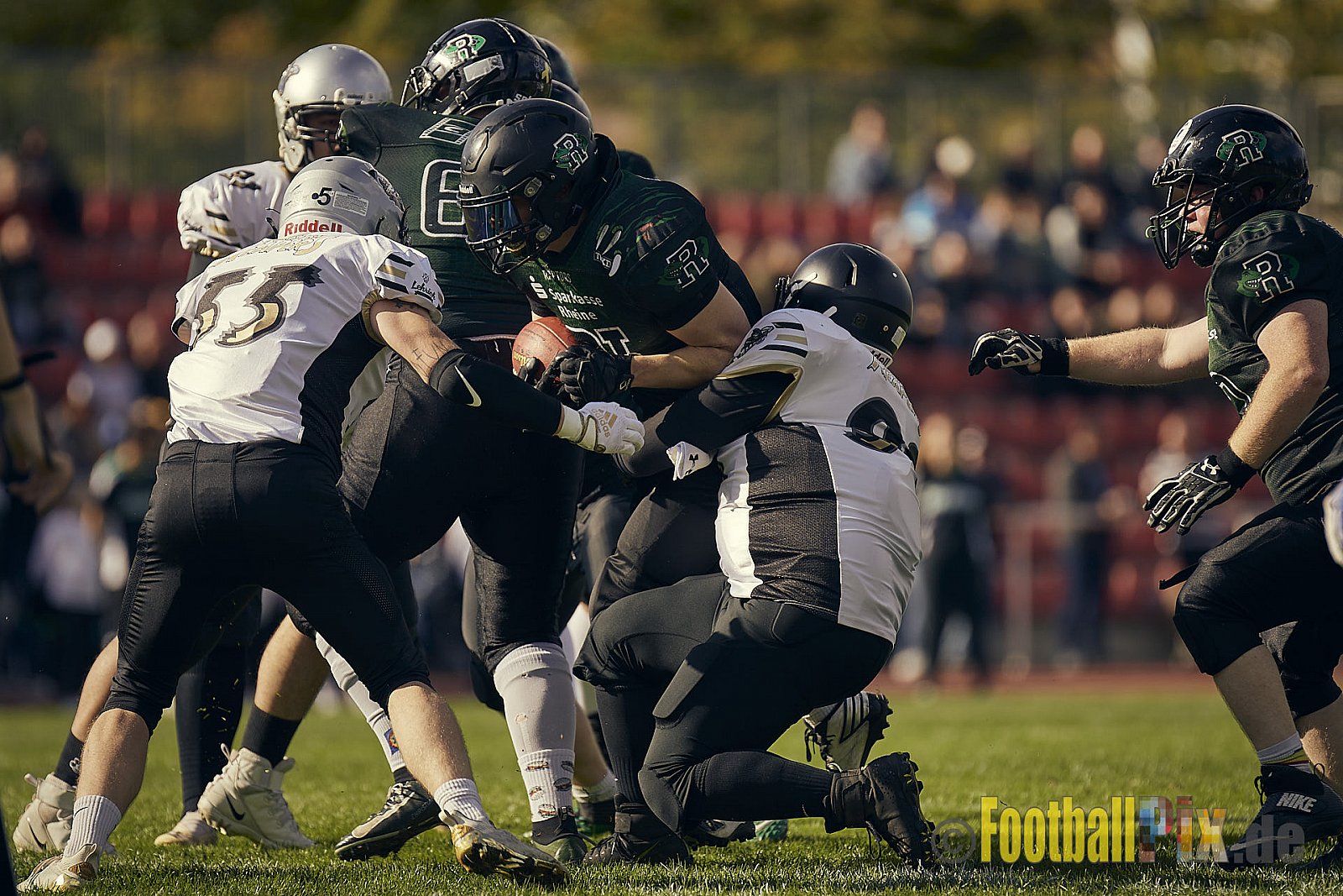 AFCV NRW Landesliga Season 2022 Rheine Raptors vs. Dorsten Reapers am 02.10.2022 im Stadion Jahnstadion, Schützenstraße, 48429 Rheine, Punkte Endstand 35 : 09.
[Bildnummer: 2022-10-02_0369] - RheineRaptorsVsDorstenReapers
