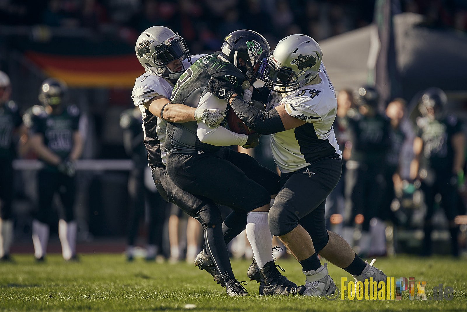 AFCV NRW Landesliga Season 2022 Rheine Raptors vs. Dorsten Reapers am 02.10.2022 im Stadion Jahnstadion, Schützenstraße, 48429 Rheine, Punkte Endstand 35 : 09.
[Bildnummer: 2022-10-02_0371] - RheineRaptorsVsDorstenReapers