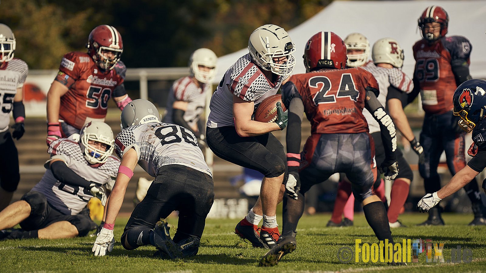 AFCV NRW Landesliga Season 2022 Iserlohn Titans vs. Bochum Rebels am 08.10.2022 im Stadion Hemberg-Stadion (Süd), Immermannstraße 10, 58636 Iserlohn, Punkte Endstand 13 : 03.
[Bildnummer: 2022-10-08_0331] - IserlohnTitansVsBochumRebels