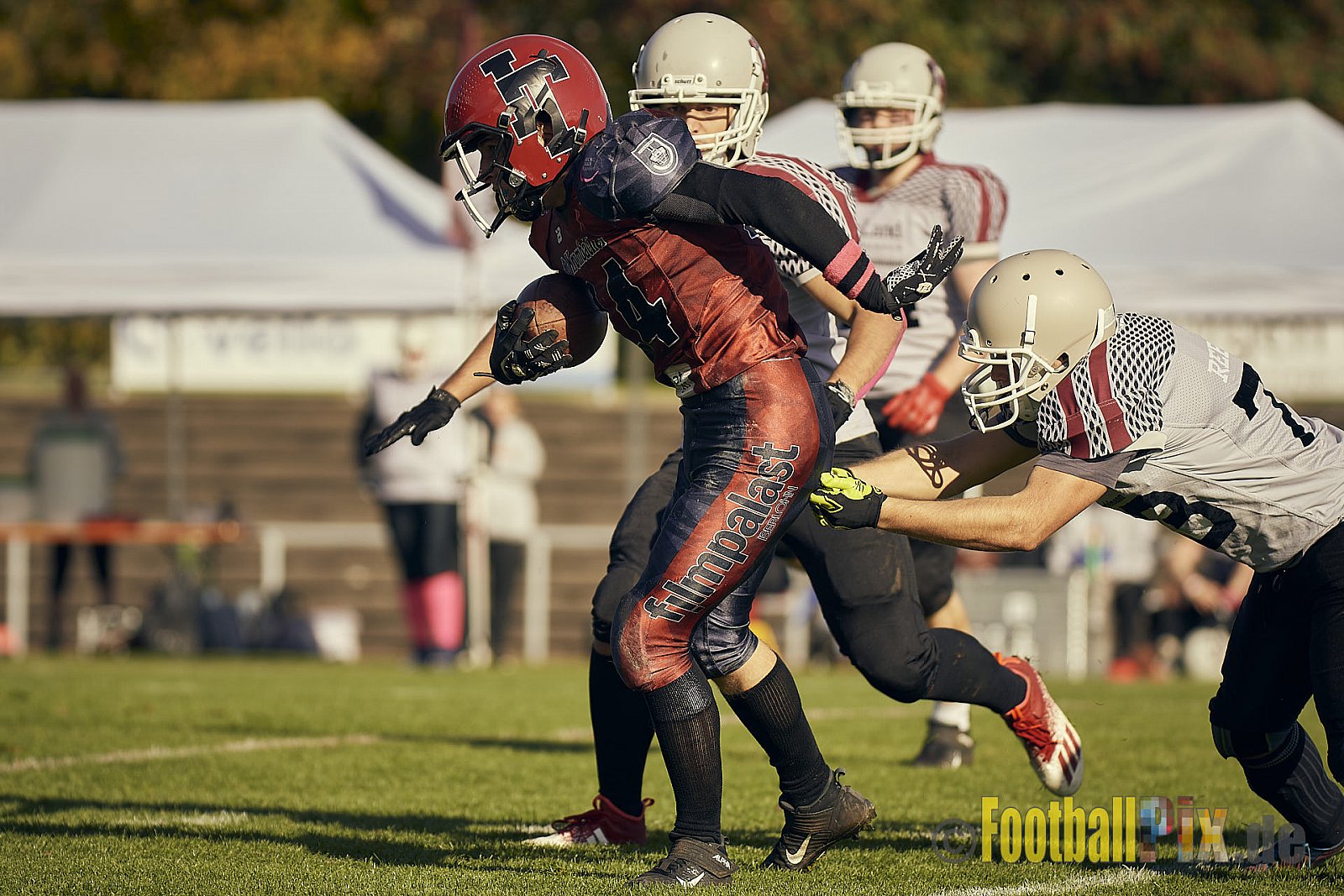 AFCV NRW Landesliga Season 2022 Iserlohn Titans vs. Bochum Rebels am 08.10.2022 im Stadion Hemberg-Stadion (Süd), Immermannstraße 10, 58636 Iserlohn, Punkte Endstand 13 : 03.
[Bildnummer: 2022-10-08_0374] - IserlohnTitansVsBochumRebels