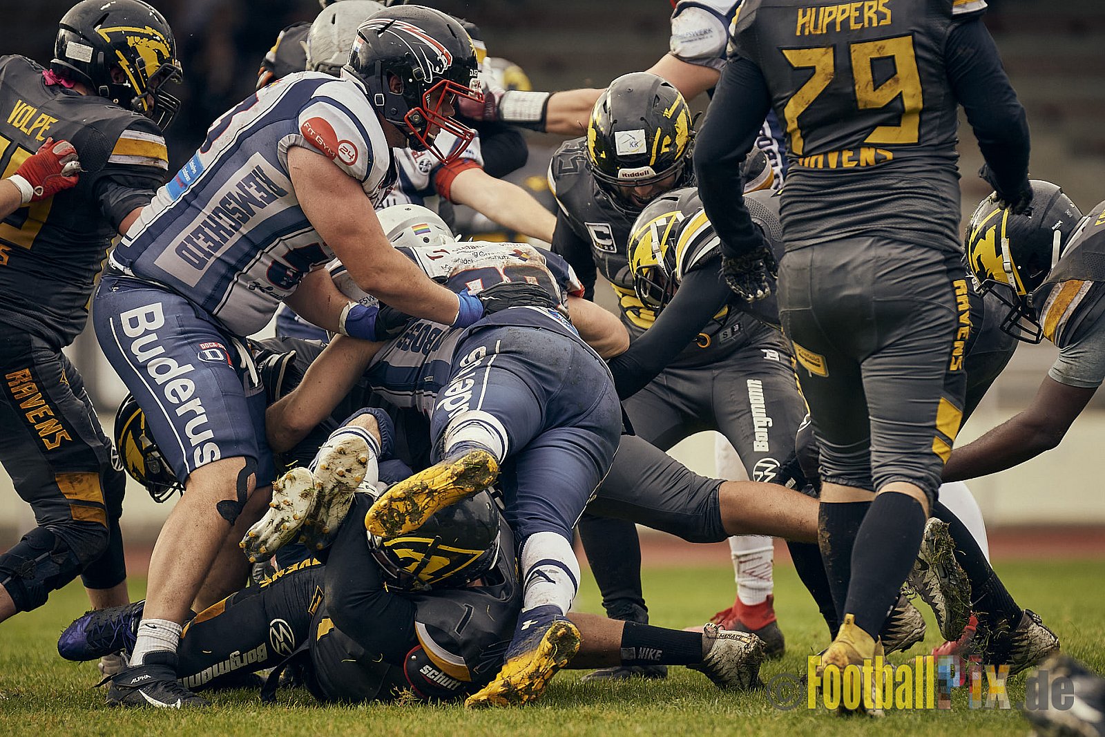 AFCV NRW Oberliga Season 2022 Remscheid Amboss vs. Krefeld Ravens am 15.10.2022 im Stadion Reinshagen Stadion, Wallburgstraße 25, 42857 Remscheid, Punkte Endstand 00 : 28.
[Bildnummer: 2022-10-15_0301] - RemscheidAmbossVsKrefeldRavens